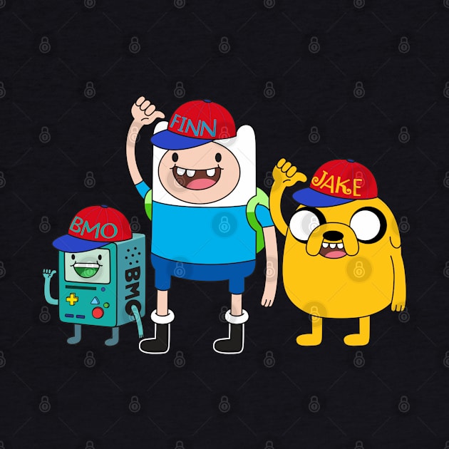 Finn Jake BMO baseball caps by Plushism